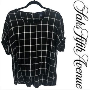 Saks Fifth Avenue Black and White Women's Top